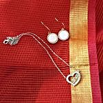 Love In Heart Necklace And Gold Tone Earrings