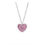 Puffed Heart Necklace And Heart Stud Earrings