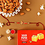 Sneh Motif Rakhi With Soan Papdi & Almonds