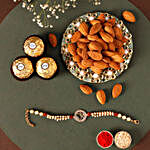 Sneh Om Pearl Rakhi With Almonds & Ferrero Rocher