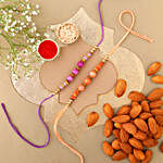 Sneh Peach Rakhi Set & Almonds