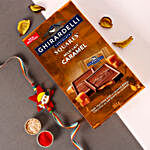 Sneh Rocket Rakhi & Ghirardelli Milk Caramel Chocolates