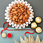Ornate Beads Designer Rakhi With Almonds & Ferrero Rocher