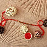 Ornate Beads Designer Rakhi With Soan Papdi & Almonds