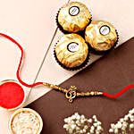 Auspicious Om Designer Rakhi & Ferrero Rocher