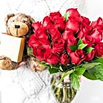 Classic Red Roses Bunch And Chocolates