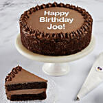 Personalized Double Chocolate Cake Happy Birthday