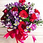 Red Roses And Alstroemeria Flower Bouquet