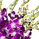 Purple Orchids Glass Vase
