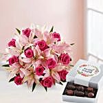 Chocolates And Roses Delicious Combo