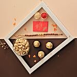 Sneh Rudraksha Rakhis With Cashews & Chocolates