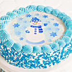 Delectable Snowman Theme Cake