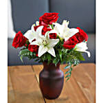 Classic Red Rose & White Lily Bouquet_Regular