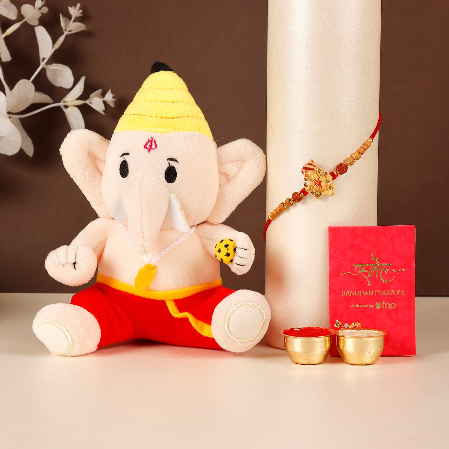 Sneh Wooden & Rudraksha Beads Bal Ganesha Rakhi & Ganesha Toy usa | Gift  Sneh Wooden & Rudraksha Beads Bal Ganesha Rakhi & Ganesha Toy- FNP