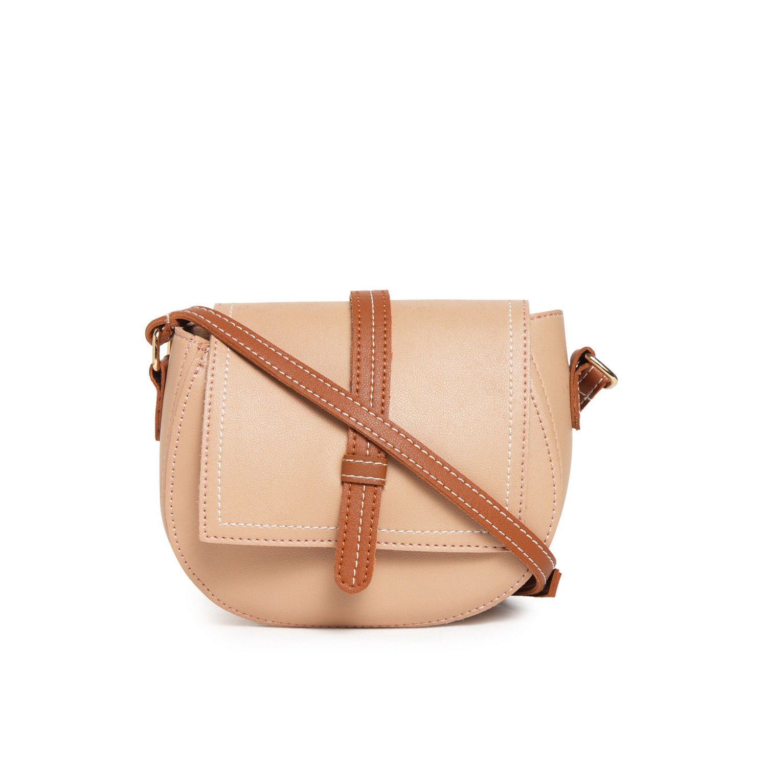 beige sling bag