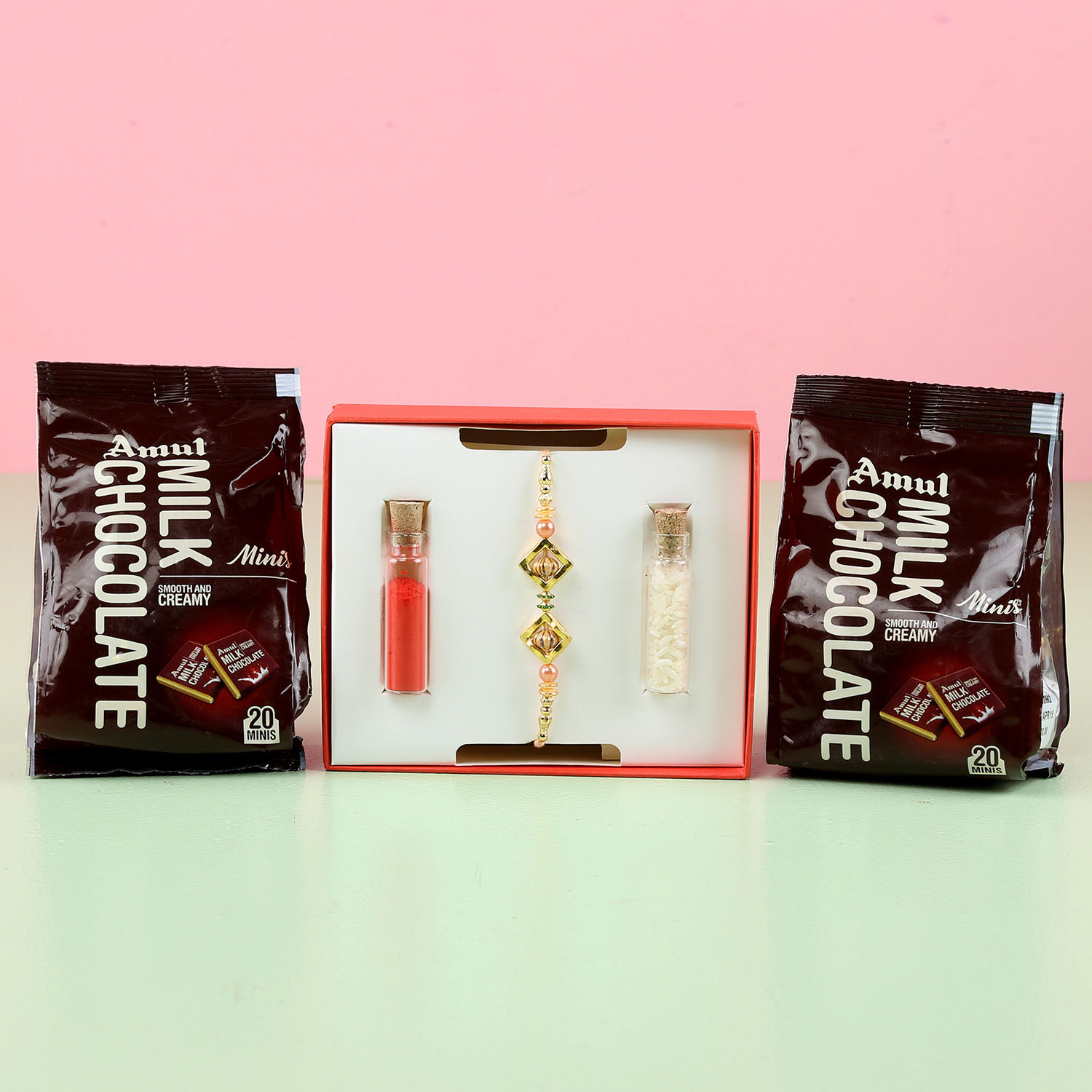 Buy/Send Rakhi & Amul Milk Mini Gable Packs Online- FNP