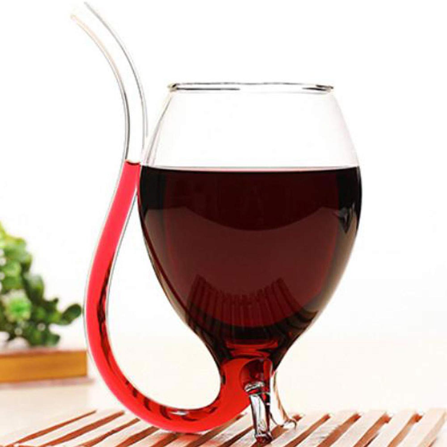 Buy/Send Classy Wine Glass With Built-in Straw Online- FNP