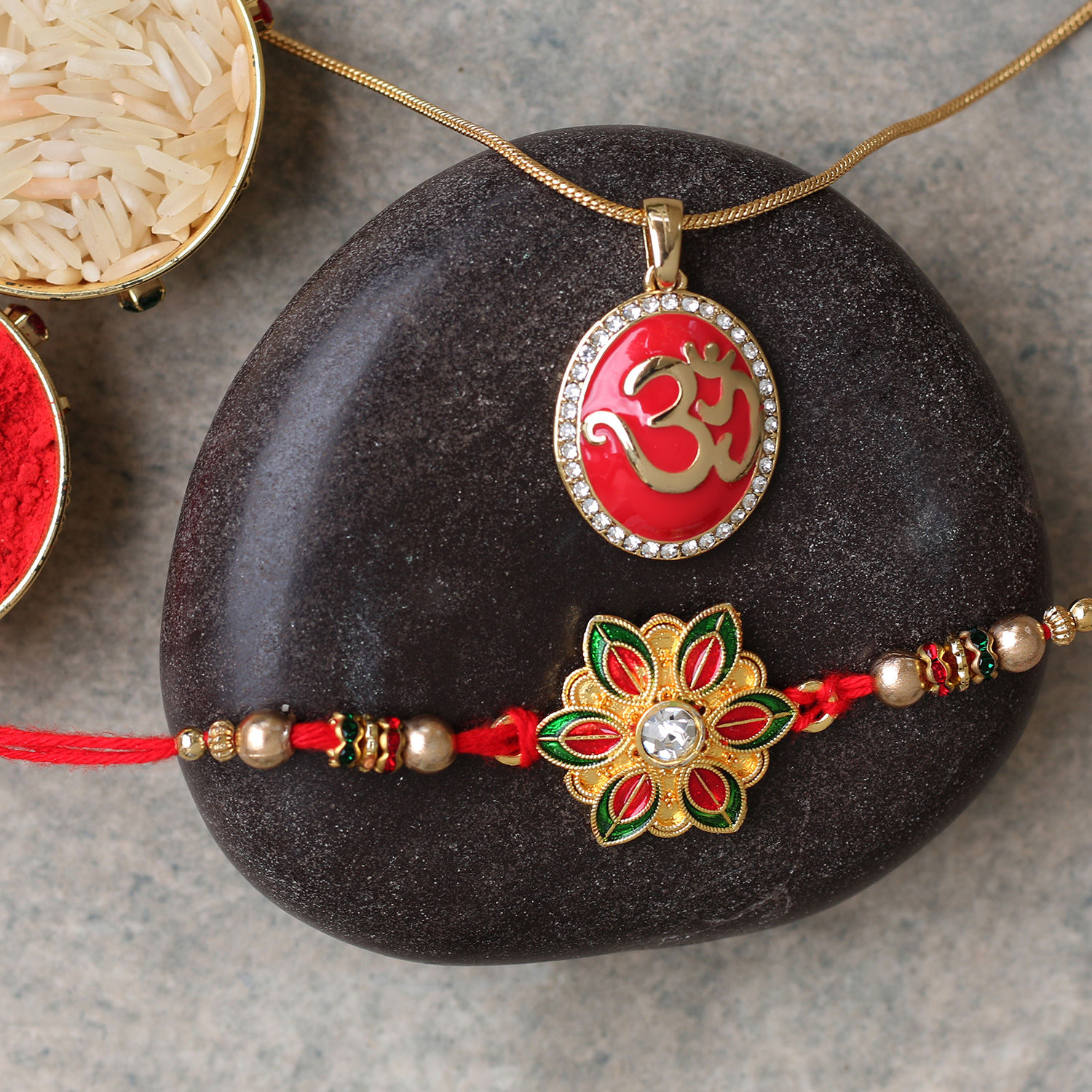 Buy/Send Meenakari Rakhi \u0026 Gold Plated 