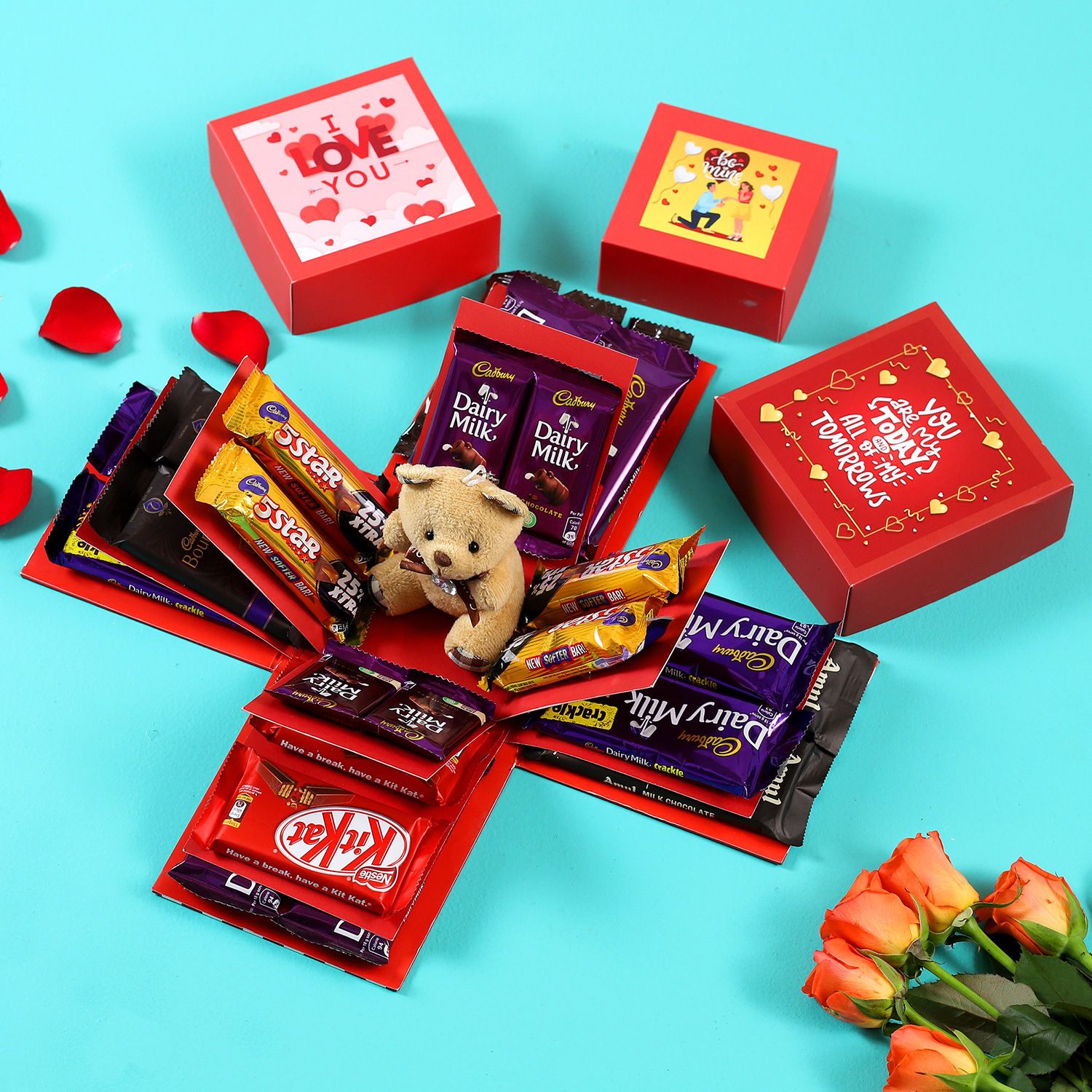 Buy/Send Love Special 3 Layer Choco Explosion Box Online- FNP