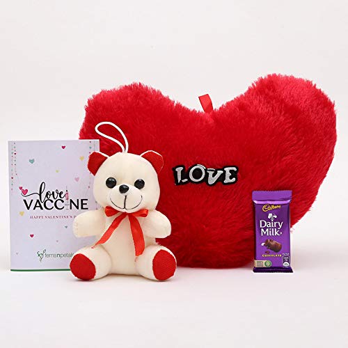 red heart shape cushion 