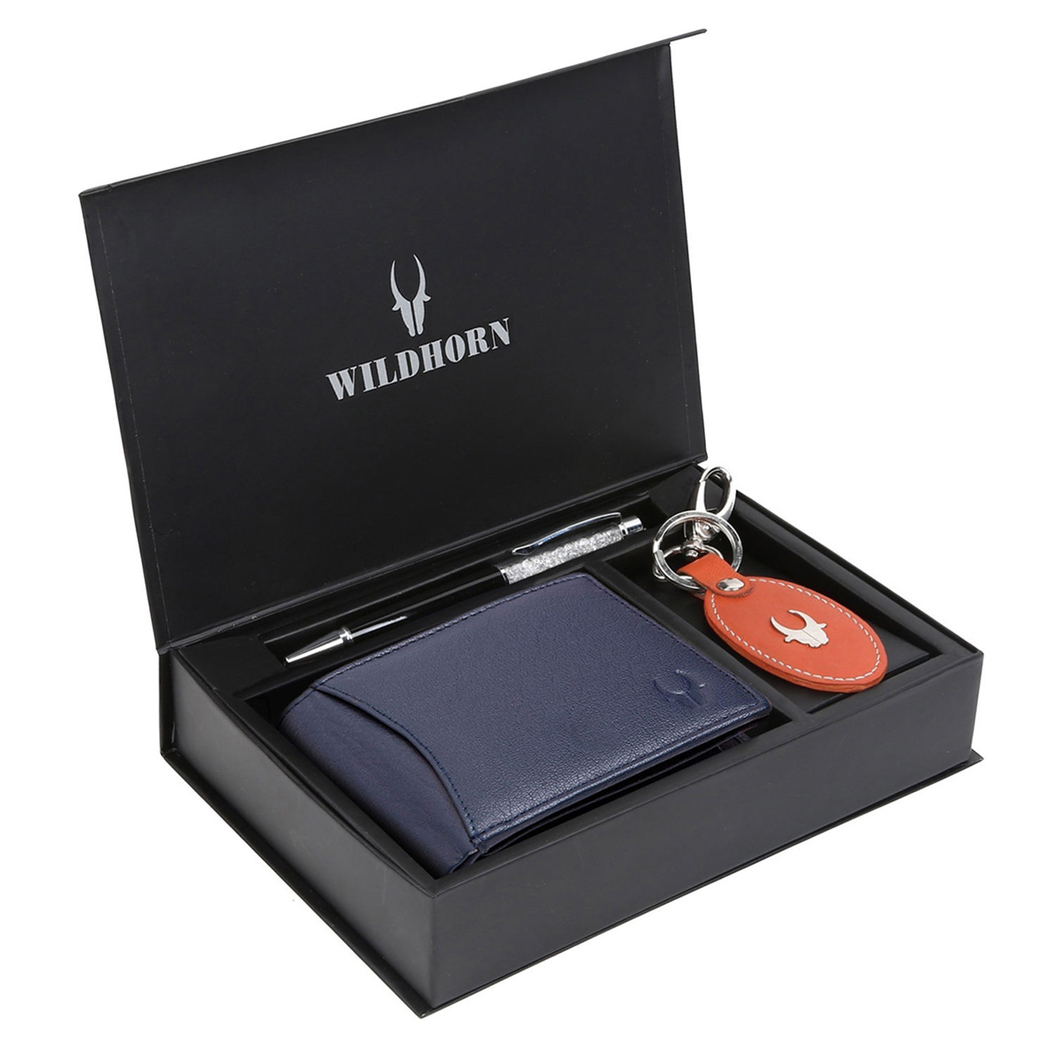 Buy/Send WildHorn Urban Mens Blue Wallet and Pen With Keychain