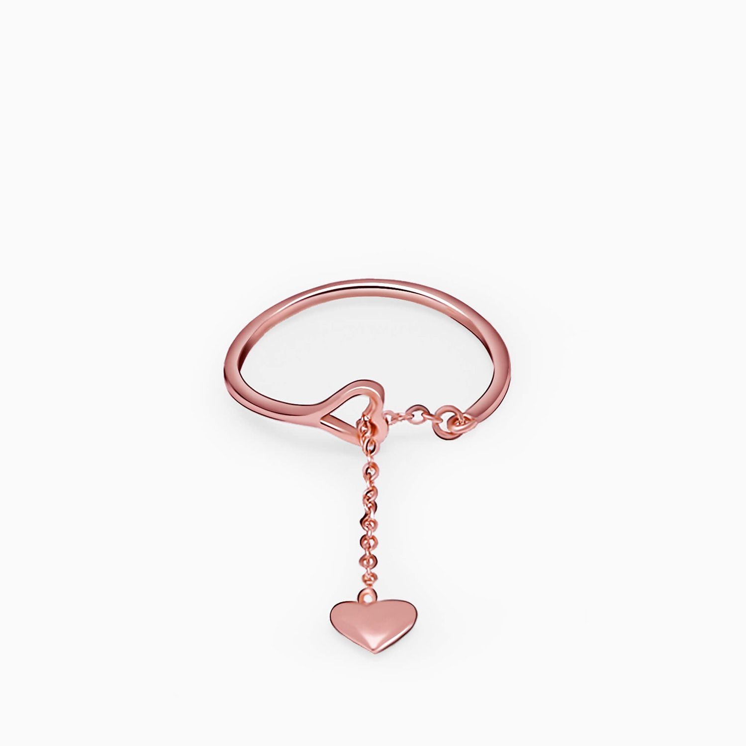 Giva Rose Gold Heart Melting Chain Ring 