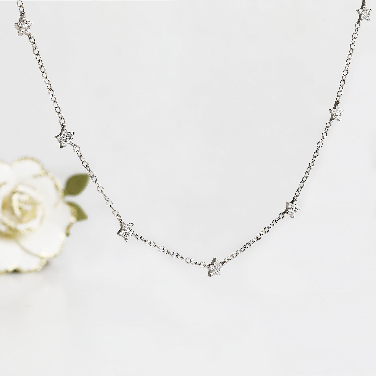 GIVA Silver Star Constellation Necklace 