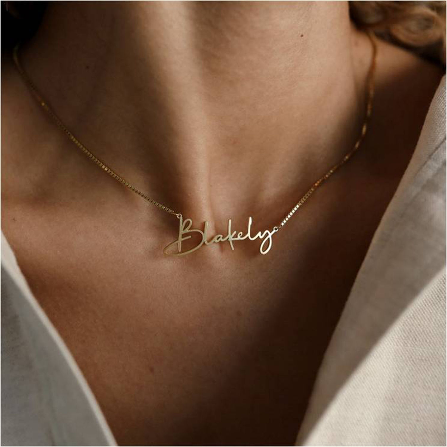 Personalized Name Brass Necklace