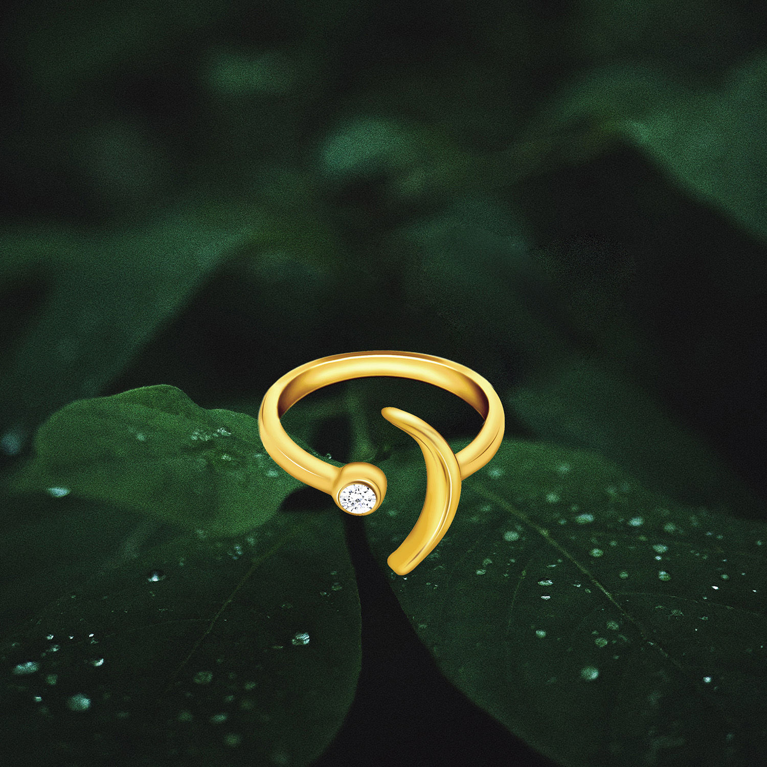 Buy/Send Giva Anushka Sharma Golden Crescent Ring Online- FNP