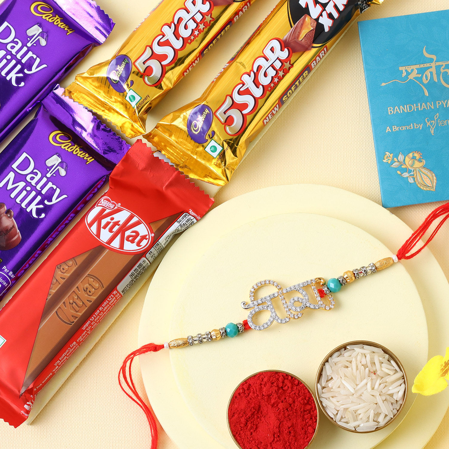 Buy/Send Veera Rakhi & Cadbury 5 Star Online- FNP
