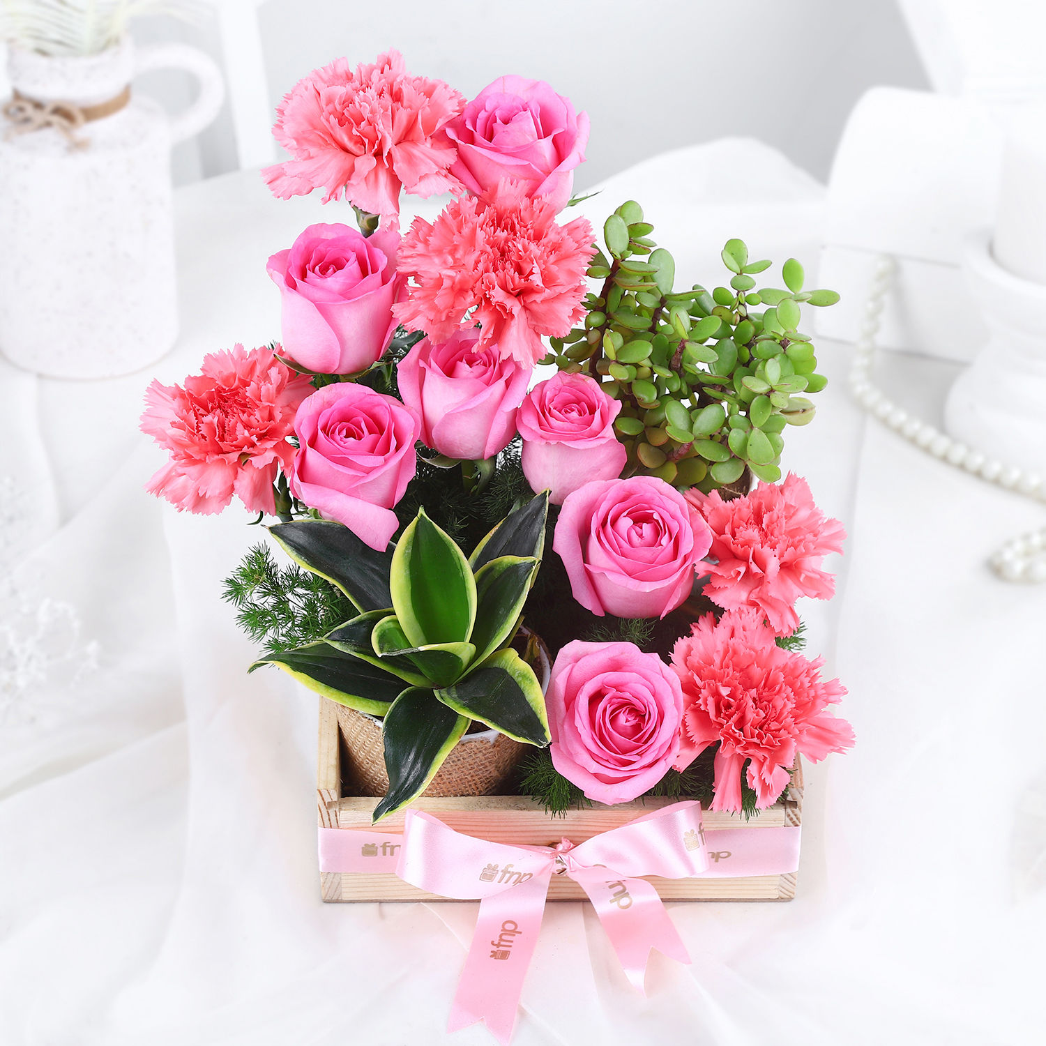 Buy/Send Blooming Jade and Rosy Bliss Online- FNP