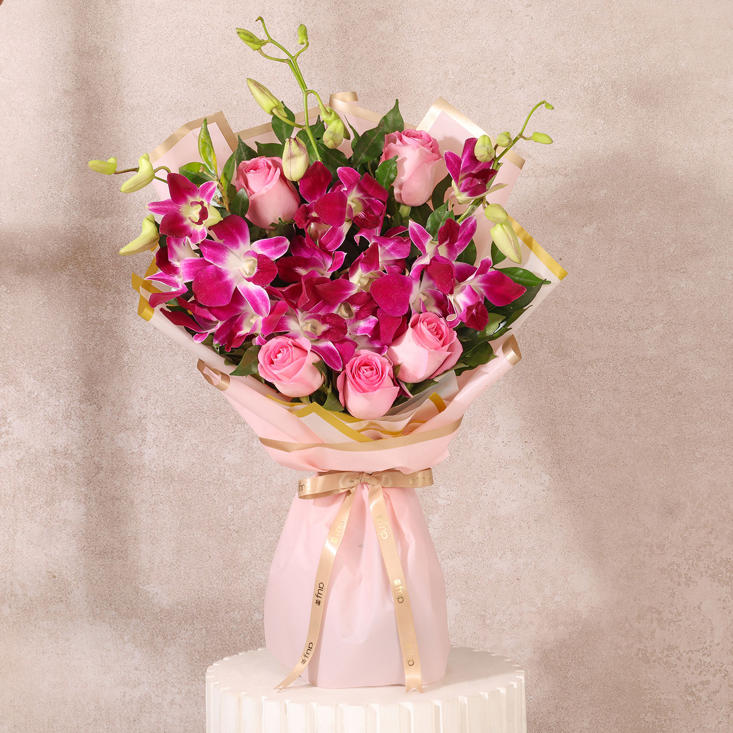 Buy/Send Rosy Orchid Celebration Bouquet Online- FNP