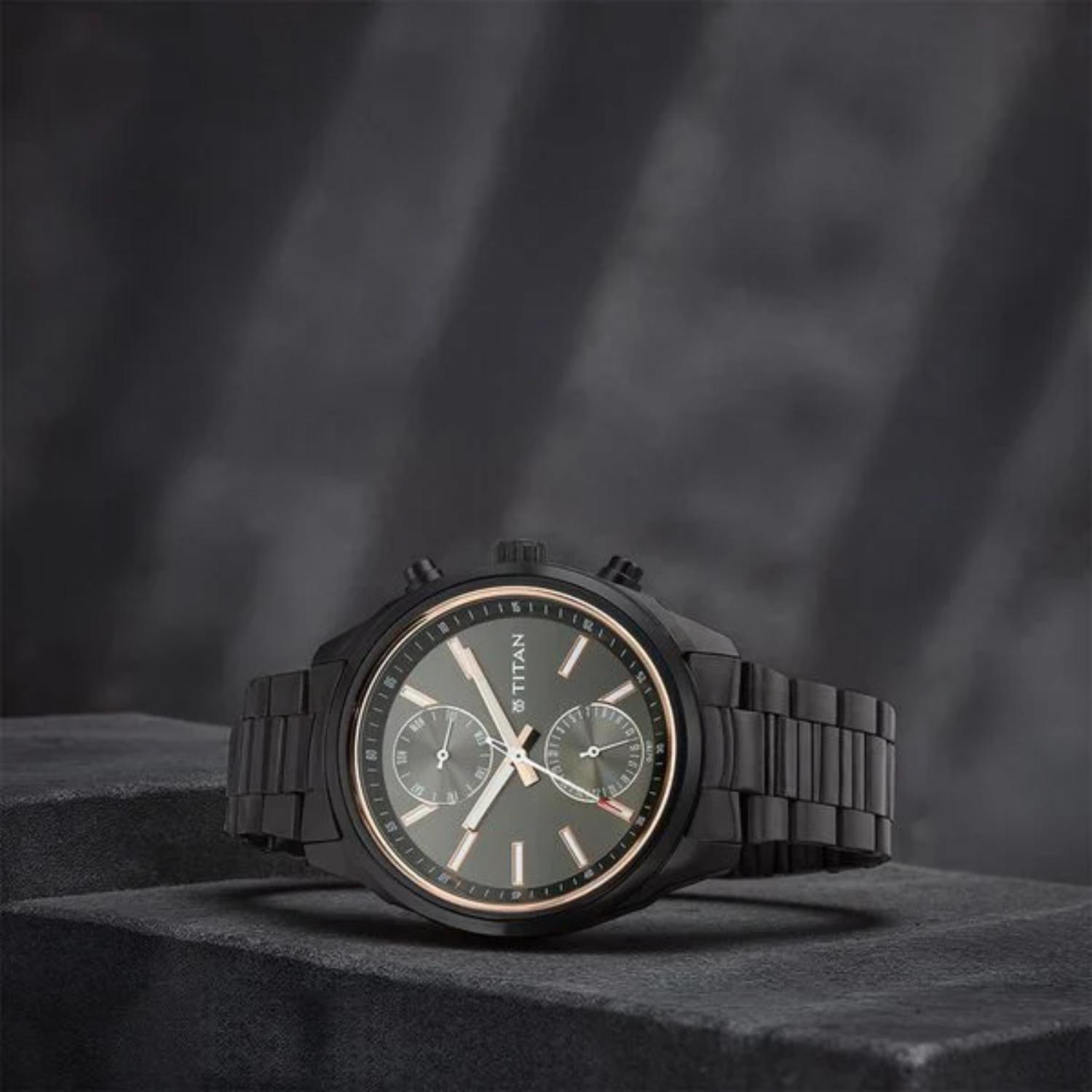 Buy/Send Titan Anthracite Multifunction Watch for Men Online- FNP